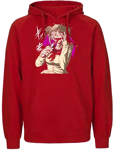 Yandere Delight - Himiko Toga, Academia, MHA, anime, manga, villain, fan art, art print, t-shirt design, League of Villains, BNHA, yandere, creepy cute, Deku, Japanese anime, geek art - Fairtrade Hoodie