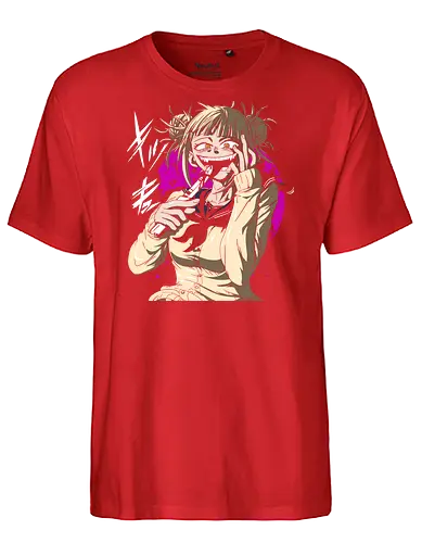 Yandere Delight - Himiko Toga, Academia, MHA, anime, manga, villain, fan art, art print, t-shirt design, League of Villains, BNHA, yandere, creepy cute, Deku, Japanese anime, geek art - Fairtrade T-Shirt