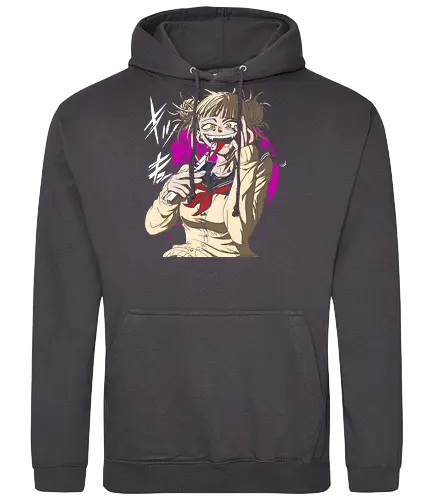 Yandere Delight - Himiko Toga, Academia, MHA, anime, manga, villain, fan art, art print, t-shirt design, League of Villains, BNHA, yandere, creepy cute, Deku, Japanese anime, geek art - Standard Hoodie