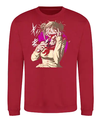 Yandere Delight - Himiko Toga, Academia, MHA, anime, manga, villain, fan art, art print, t-shirt design, League of Villains, BNHA, yandere, creepy cute, Deku, Japanese anime, geek art - Sweatshirt