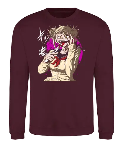 Yandere Delight - Himiko Toga, Academia, MHA, anime, manga, villain, fan art, art print, t-shirt design, League of Villains, BNHA, yandere, creepy cute, Deku, Japanese anime, geek art - Sweatshirt