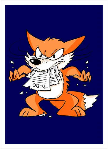 Rage Fox - Fuchs, Rage, To-Do-Liste, Wut - Artprint
