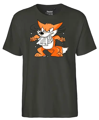 Rage Fox - Fuchs, Rage, To-Do-Liste, Wut - Fairtrade T-Shirt