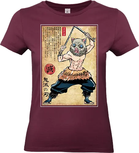 Beast breathing woodblock - inosuke, netzuko, tanjiro, anime, manga, japan, japanese art, Slayer - Standard T-Shirt (Women)