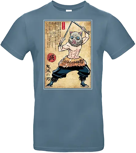 Beast breathing woodblock - inosuke, netzuko, tanjiro, anime, manga, japan, japanese art, Slayer - Standard T-Shirt