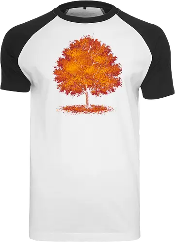 Impressionist autumn - nature, tree, leaves, forest, orange, seasons, autumn, halloween - Raglan T-Shirt