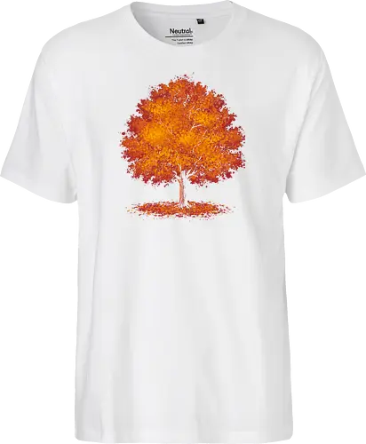 Impressionist autumn - nature, tree, leaves, forest, orange, seasons, autumn, halloween - Fairtrade T-Shirt