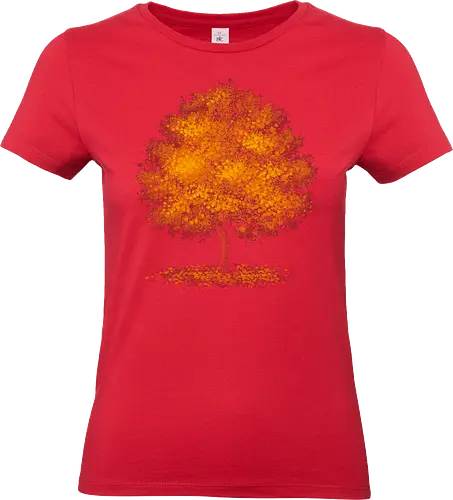 Impressionist autumn - nature, tree, leaves, forest, orange, seasons, autumn, halloween - Standard T-Shirt (Women)