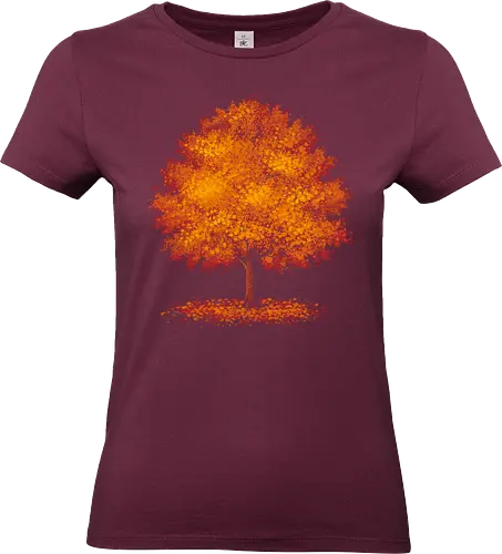 Impressionist autumn - nature, tree, leaves, forest, orange, seasons, autumn, halloween - Standard T-Shirt (Women)
