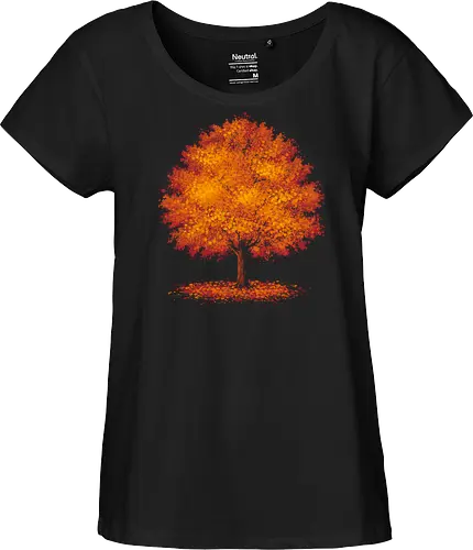Impressionist autumn - nature, tree, leaves, forest, orange, seasons, autumn, halloween - Fairtrade Girl Shirt