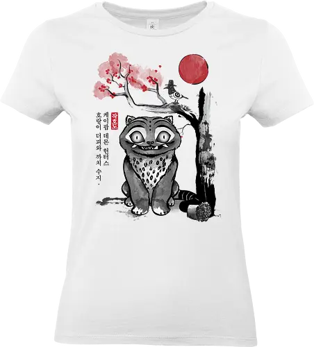 The tiger and the magpie sumi e - anime, manga, japan, japanese art, sumi e, k pop, otaku, cat, bird, sakura - Standard T-Shirt (Women)