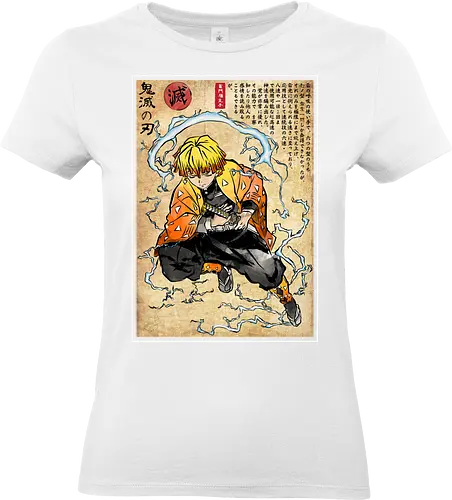 Thunder breathing woodblock - anime, manga, japan, japanese art, Slayer, netzuko, inosuke, tanjiro, zenitsu - Standard T-Shirt (Women)