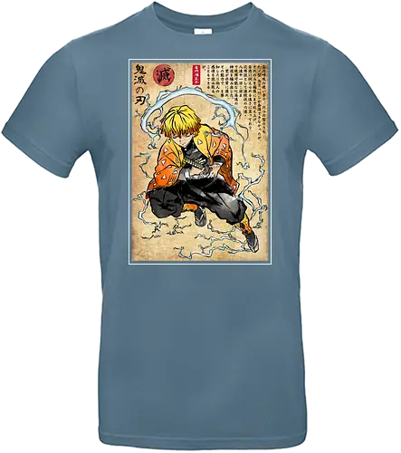 Thunder breathing woodblock - anime, manga, japan, japanese art, Slayer, netzuko, inosuke, tanjiro, zenitsu - Standard T-Shirt