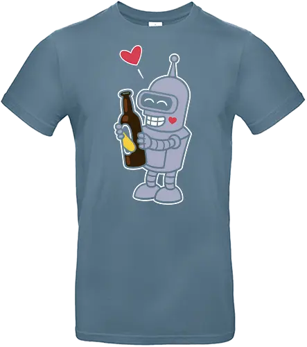 Bender's True Love - heart, bottle, booze, Bender, beer, robot, love  cartoon, animation, funny, humor, meme  fan art, pop culture, Matt Groening, parody  cute, adorable - Standard T-Shirt