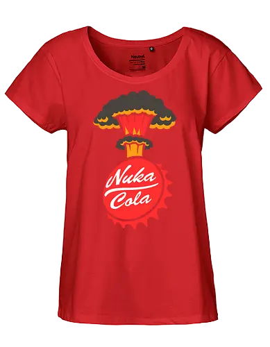 Nuka-Cola Fallout - Nuka-Cola, Fallout, video game, nuclear, apocalypse  gaming, retro-futuristic, mushroom cloud, bottle cap, wasteland  Bethesda, vault dweller, pip-boy, fan art, pop culture  geek, nerd, gamer, sci-fi, war never changes - Fairtrade Girl Shirt