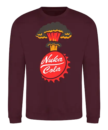 Nuka-Cola Fallout - Nuka-Cola, Fallout, video game, nuclear, apocalypse  gaming, retro-futuristic, mushroom cloud, bottle cap, wasteland  Bethesda, vault dweller, pip-boy, fan art, pop culture  geek, nerd, gamer, sci-fi, war never changes - Sweatshirt