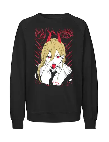 Power man - Chainsaw - Kawaii, Anime, Manga, Tokyo, Angry, Japanese Art, Aesthetic, Manga Style, Zylixzen, Aggressive, Gamer, Otaku, Gift, Cool, Horror - Fairtrade Sweatshirt