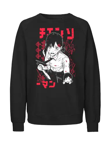 Kobeni Man - Chainsaw  - Kawaii, Anime, Manga, Tokyo, Angry, Japanese Art, Aesthetic, Manga Style, Zylixzen, Aggressive, Gamer, Otaku, Gift, Cool, HorrorKawaii, Anime, Manga, Tokyo, Angry, Japanese Art, Aesthetic, Manga Style, Zylixzen, Aggressive, Gamer, Otaku, Gift, Cool, Horror - Fairtrade Sweatshirt