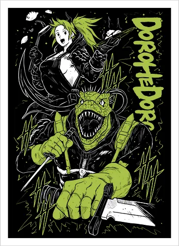 Kaiman & Nikaido - Dorohedoro - Kawaii, Anime, Manga, Tokyo, Angry, Japanese Art, Aesthetic, Manga Style, Zylixzen, Aggressive, Gamer, Otaku, Gift, Cool, Horror - Artprint