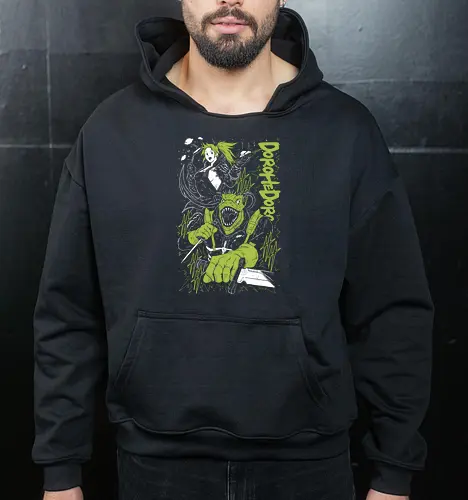 Kaiman & Nikaido - Dorohedoro - Kawaii, Anime, Manga, Tokyo, Angry, Japanese Art, Aesthetic, Manga Style, Zylixzen, Aggressive, Gamer, Otaku, Gift, Cool, Horror - Cropped Hoodie