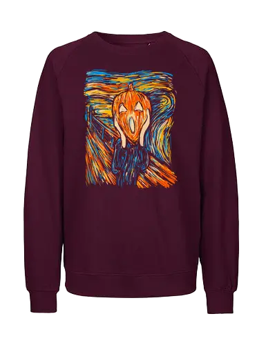 the halloscream - halloween, the scream, edward munch, spooky season, scary - Fairtrade Sweatshirt