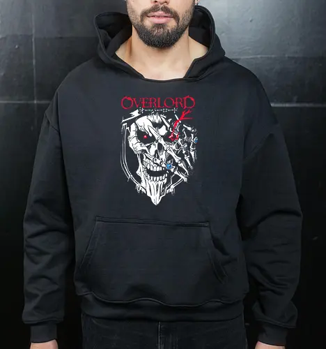 Ainz Ooal Gown - Overlord - Angry, Japanese Art, Aesthetic, Manga Style, Zylixzen, Aggressive, Gamer, Otaku, Gift, Cool, Kawaii, Anime, Manga, Tokyo - Cropped Hoodie