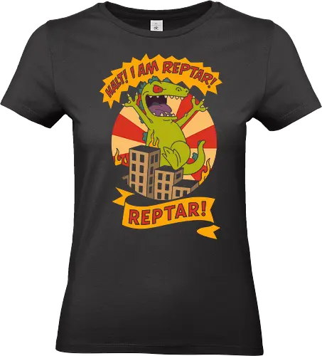 King Reptar - Reptar, Rugrats, Nickelodeon, 90s cartoon, 90s nostalgia, classic cartoon, Reptar bar, Angelica Pickles, vintage art, retro, fan art, t-shirt design, art print, pop culture, geek art, throwback - Standard T-Shirt (Women)