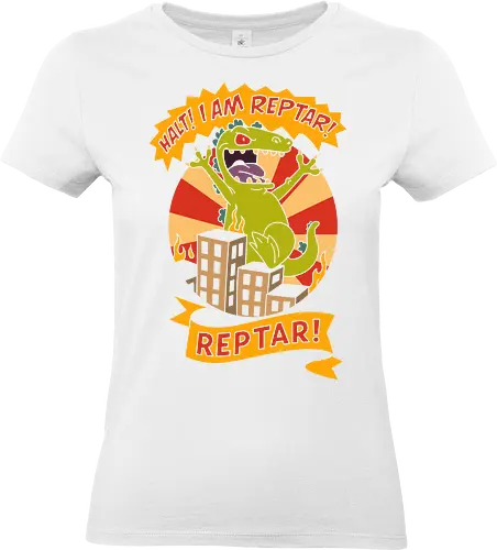 King Reptar - Reptar, Rugrats, Nickelodeon, 90s cartoon, 90s nostalgia, classic cartoon, Reptar bar, Angelica Pickles, vintage art, retro, fan art, t-shirt design, art print, pop culture, geek art, throwback - Standard T-Shirt (Women)