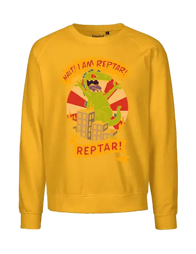 King Reptar - Reptar, Rugrats, Nickelodeon, 90s cartoon, 90s nostalgia, classic cartoon, Reptar bar, Angelica Pickles, vintage art, retro, fan art, t-shirt design, art print, pop culture, geek art, throwback - Fairtrade Sweatshirt