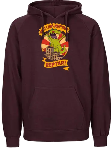 King Reptar - Reptar, Rugrats, Nickelodeon, 90s cartoon, 90s nostalgia, classic cartoon, Reptar bar, Angelica Pickles, vintage art, retro, fan art, t-shirt design, art print, pop culture, geek art, throwback - Fairtrade Hoodie
