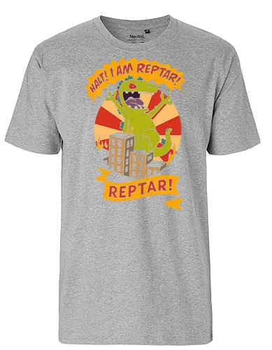 King Reptar - Reptar, Rugrats, Nickelodeon, 90s cartoon, 90s nostalgia, classic cartoon, Reptar bar, Angelica Pickles, vintage art, retro, fan art, t-shirt design, art print, pop culture, geek art, throwback - Fairtrade T-Shirt