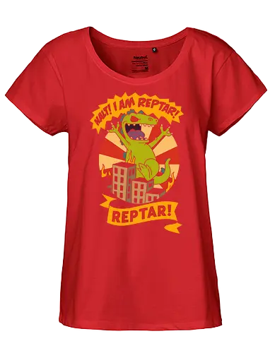 King Reptar - Reptar, Rugrats, Nickelodeon, 90s cartoon, 90s nostalgia, classic cartoon, Reptar bar, Angelica Pickles, vintage art, retro, fan art, t-shirt design, art print, pop culture, geek art, throwback - Fairtrade Girl Shirt