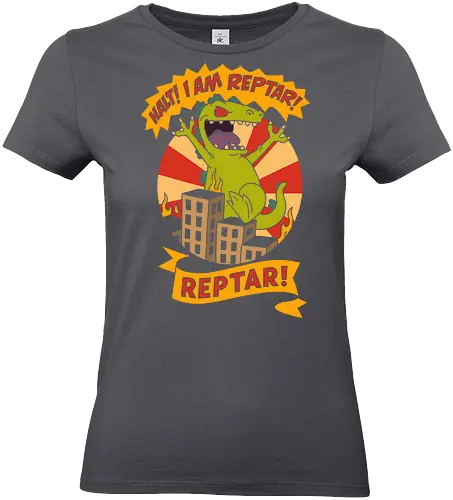 King Reptar - Reptar, Rugrats, Nickelodeon, 90s cartoon, 90s nostalgia, classic cartoon, Reptar bar, Angelica Pickles, vintage art, retro, fan art, t-shirt design, art print, pop culture, geek art, throwback - Standard T-Shirt (Women)