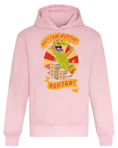 King Reptar - Reptar, Rugrats, Nickelodeon, 90s cartoon, 90s nostalgia, classic cartoon, Reptar bar, Angelica Pickles, vintage art, retro, fan art, t-shirt design, art print, pop culture, geek art, throwback - Heavyweight Hoodie
