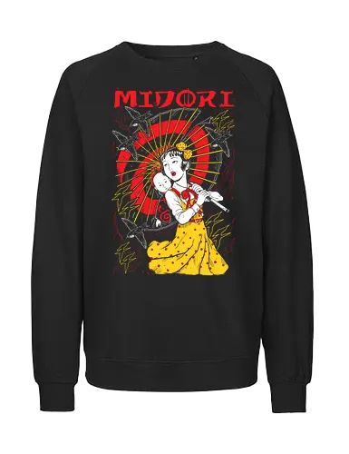 Midori Hanamura - The Camellia Girl - Kawaii, Anime, Manga, Tokyo, Angry, Japanese Art, Aesthetic, Manga Style, Zylixzen, Aggressive, Gamer, Otaku, Gift, Cool - Fairtrade Sweatshirt