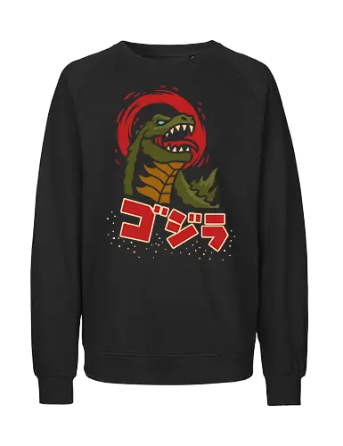 Kaiju King - Kaiju, Kaiju, kaiju, monster, Japanese movie, classic movie, fan art, t-shirt design, art print, pop culture, geek art, Japan, retro, monster movie, King of the Monsters - Fairtrade Sweatshirt