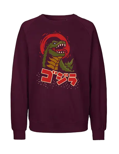 Kaiju King - Kaiju, Kaiju, kaiju, monster, Japanese movie, classic movie, fan art, t-shirt design, art print, pop culture, geek art, Japan, retro, monster movie, King of the Monsters - Fairtrade Sweatshirt