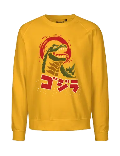 Kaiju King - Kaiju, Kaiju, kaiju, monster, Japanese movie, classic movie, fan art, t-shirt design, art print, pop culture, geek art, Japan, retro, monster movie, King of the Monsters - Fairtrade Sweatshirt