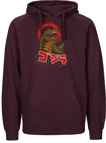 Kaiju King - Kaiju, Kaiju, kaiju, monster, Japanese movie, classic movie, fan art, t-shirt design, art print, pop culture, geek art, Japan, retro, monster movie, King of the Monsters - Fairtrade Hoodie