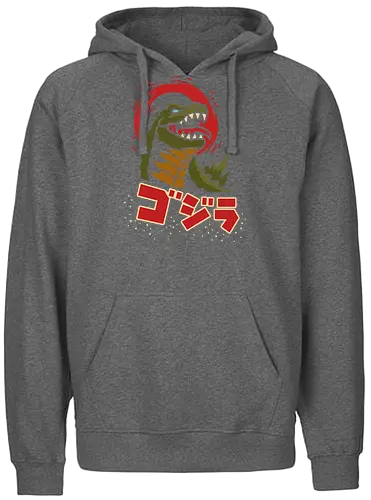 Kaiju King - Kaiju, Kaiju, kaiju, monster, Japanese movie, classic movie, fan art, t-shirt design, art print, pop culture, geek art, Japan, retro, monster movie, King of the Monsters - Fairtrade Hoodie