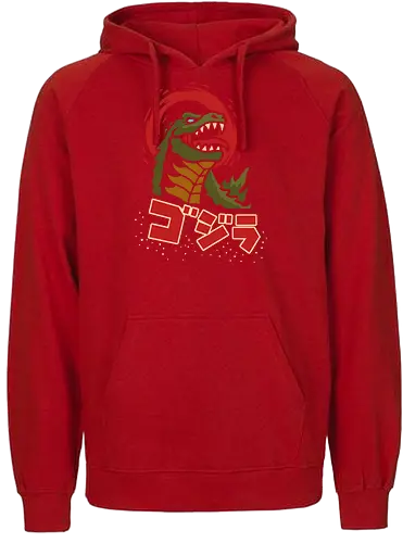 Kaiju King - Kaiju, Kaiju, kaiju, monster, Japanese movie, classic movie, fan art, t-shirt design, art print, pop culture, geek art, Japan, retro, monster movie, King of the Monsters - Fairtrade Hoodie