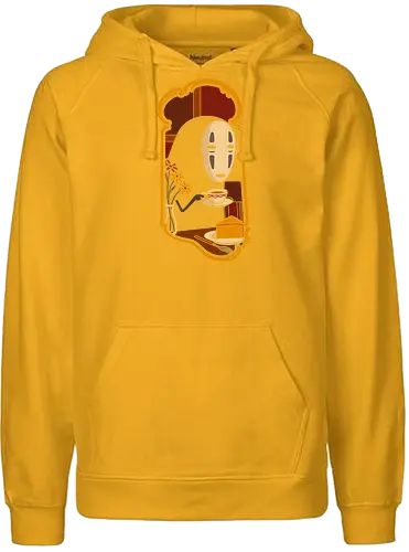 Afternoon Tea with  - Spirited Away, famous anime, anime, manga, art print, t-shirt design, Hayao Miyazaki, fan art, Japanese animation, tea, cute, minimalist, serene, geek art, movie fan gift - Fairtrade Hoodie