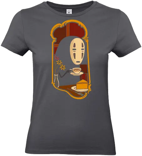 Afternoon Tea with  - Spirited Away, famous anime, anime, manga, art print, t-shirt design, Hayao Miyazaki, fan art, Japanese animation, tea, cute, minimalist, serene, geek art, movie fan gift - Standard T-Shirt (Women)