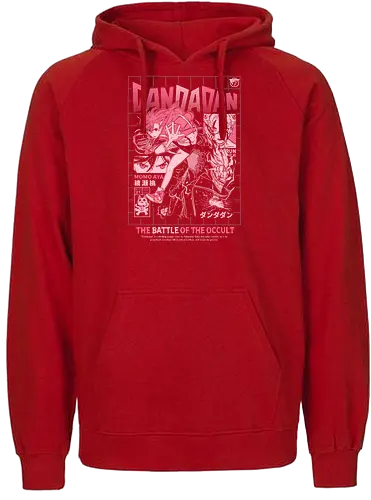 Dandadan The Battle of the Occult - dandadan, anime, dan da dan, dandadan anime, devil, manga, manga girl, momo, momo ayase, okarun, space, turbo granny, ufo, katakura ken, ken katakura - Fairtrade Hoodie