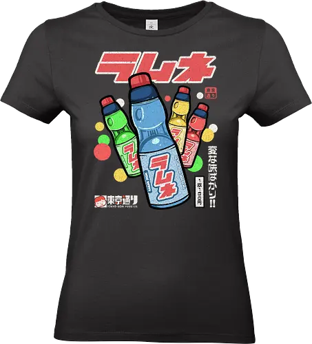 Ramune - japan, japanese, ramune, drinks, retro, vintage, showa, colors, soda - Standard T-Shirt (Women)