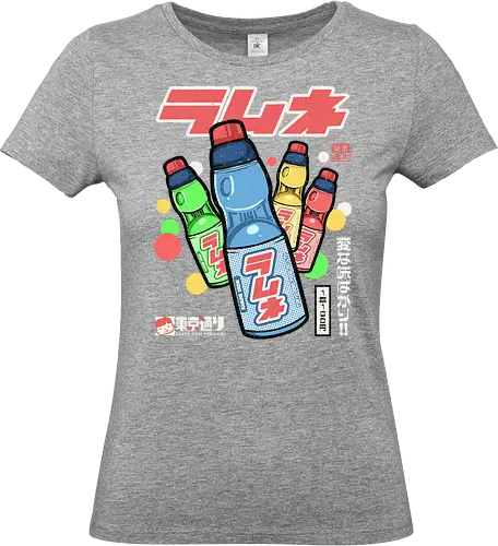 Ramune - japan, japanese, ramune, drinks, retro, vintage, showa, colors, soda - Standard T-Shirt (Women)