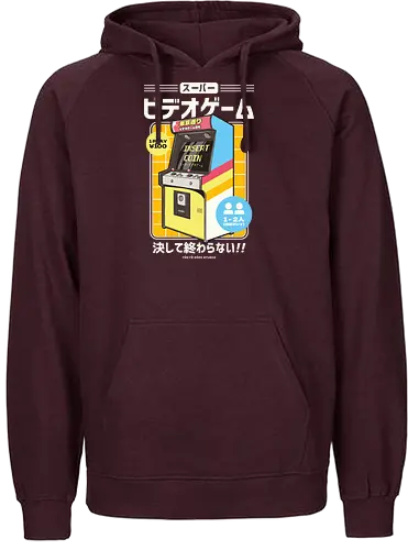 Japanese Retro Arcade - games, retro, vintage, classic, gamer, gaming, japanese, japan, videogames, arcade, cabin - Fairtrade Hoodie