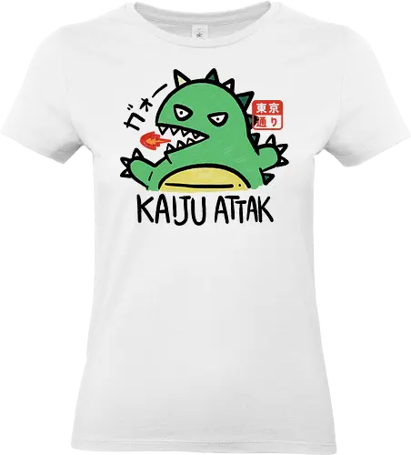 Kaiju Attak - japan, japanese, kaiju, monster, funny, retro, vintage, classic - Standard T-Shirt (Women)