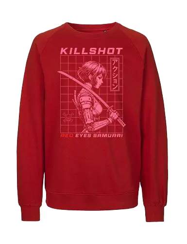Red Eyes Samurai - samurai girl, japanese, anime, anime girls, katana, sword, cyberpunk, pink, red eyes, killshot, samurai, samurai warrior - Fairtrade Sweatshirt