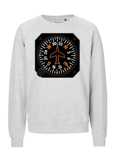 Heading Indicator Aeronautical Art - pop culture, nerd, humor, parody, funnytee, joke, geek, funny slogan, funny quote, aeronaut, airplane, aviator, pilot, aviation, aeronautical - Fairtrade Sweatshirt